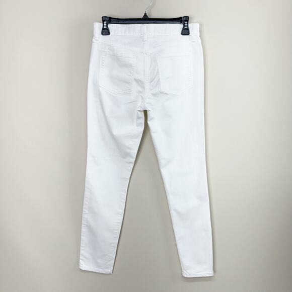 J Crew Toothpick Denim White Mid‎ Rise Skinny Crop Jeans Women's Size 27 - Picture 3 of 14